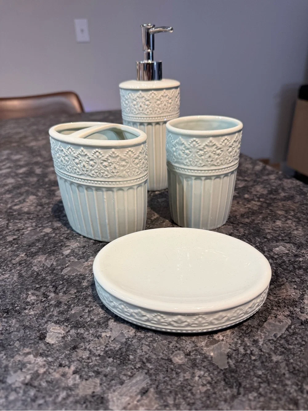 jcpenney Ceramic 4-Piece Bath Accessory Set in Pale Green